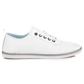 Wiosenne trampki na wiązanie białe