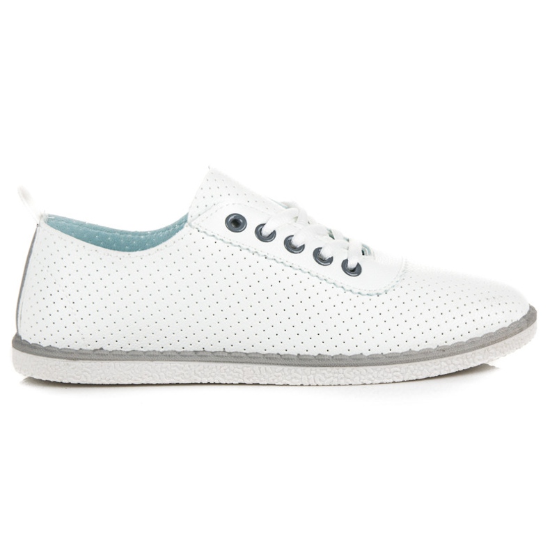 Wiosenne trampki na wiązanie białe