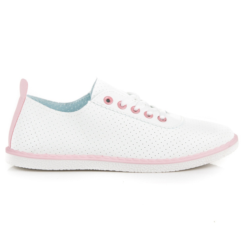 Wiosenne trampki na wiązanie białe