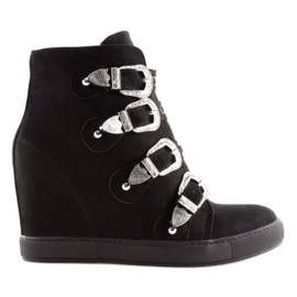 Sneakersy Damskie Czarne 100-852Bas-1 Black