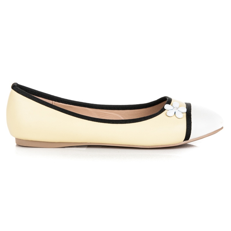 Vices Baleriny z kwiatuszkiem żółte