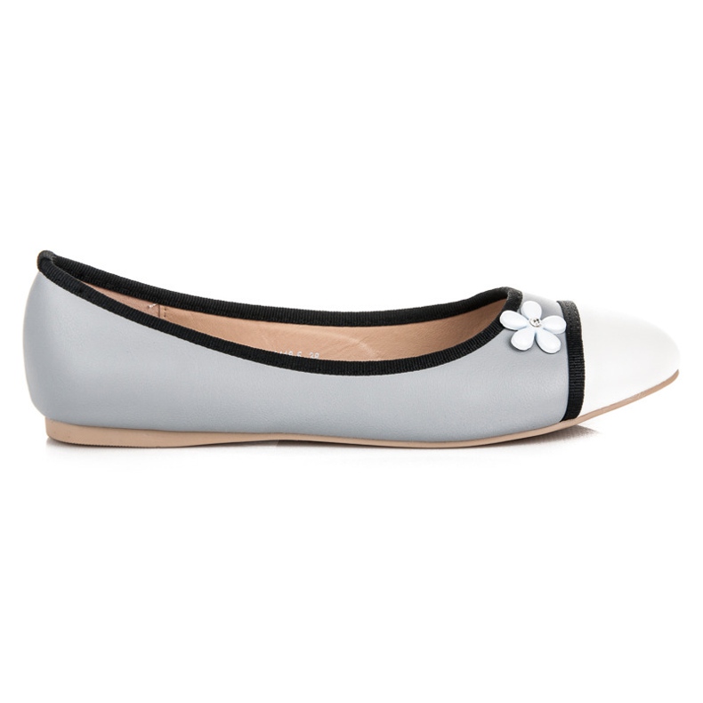 Vices Baleriny z kwiatuszkiem szare
