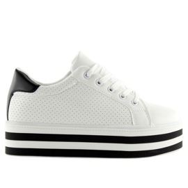 Trampki na wysokiej podeszwie białe white