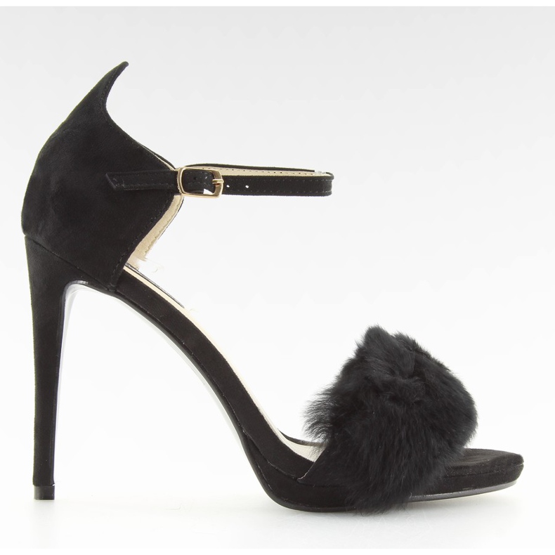 Sandałki na szpilce czarne L6120 black