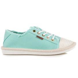 Seastar Sznurowane trampki espadryle zielone