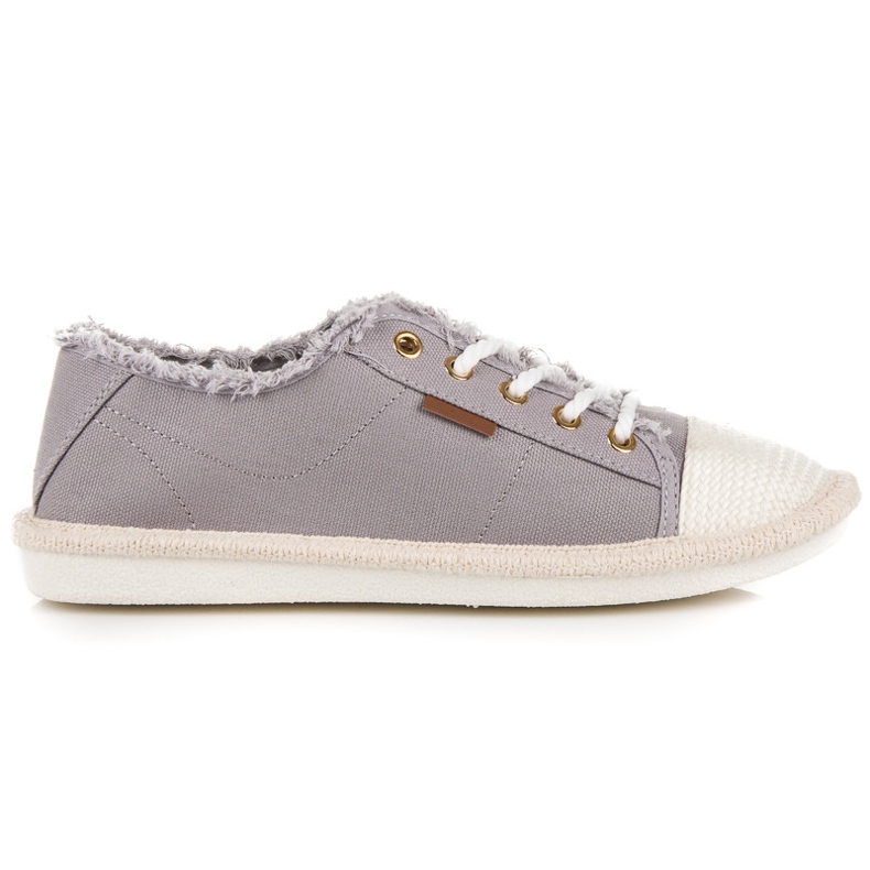Seastar Sznurowane trampki espadryle szare