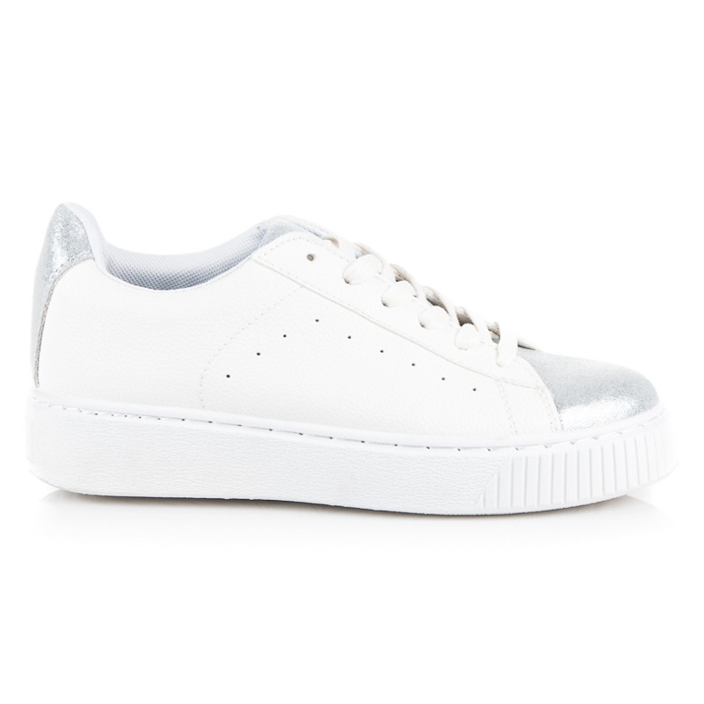 Wiązane trampki snake print białe szare