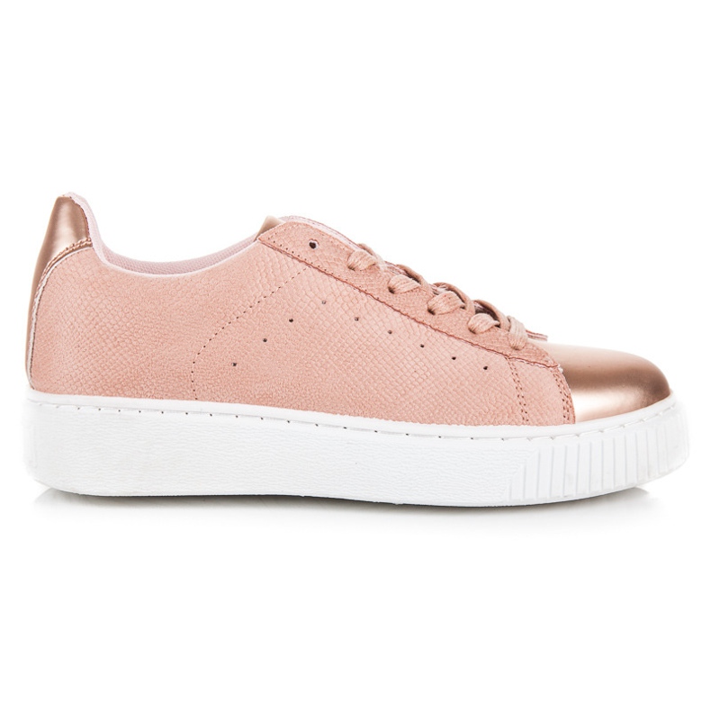 Wiązane Trampki Snake Print różowe