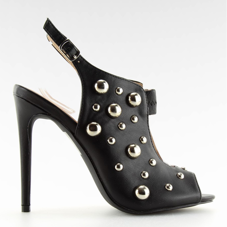 Sandałki z ćwiekami czarne 708-11 Black