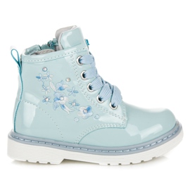 Lakierowane Trzewiki American Club niebieskie