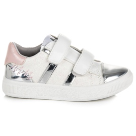 Trampki z brokatem american club szare