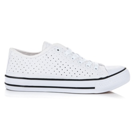 Ażurowe klasyczne trampki białe