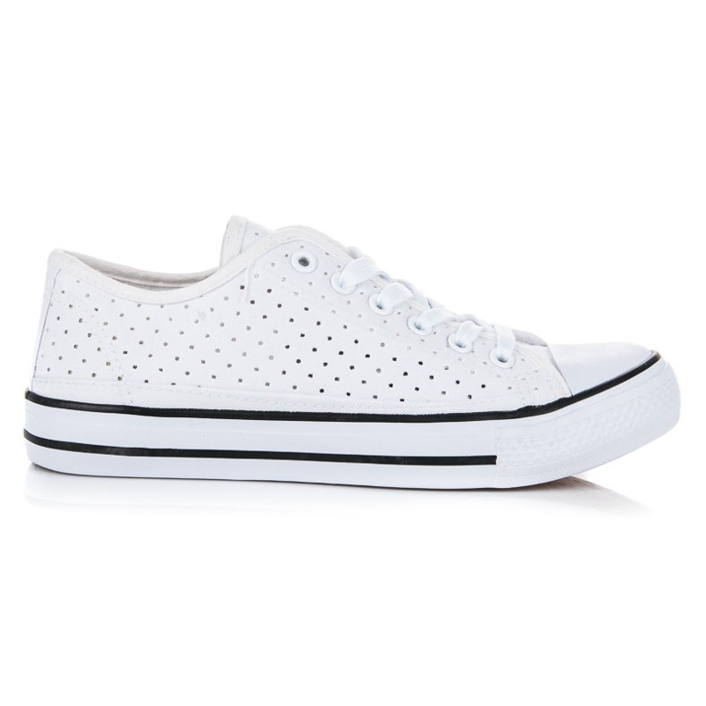 Ażurowe klasyczne trampki białe