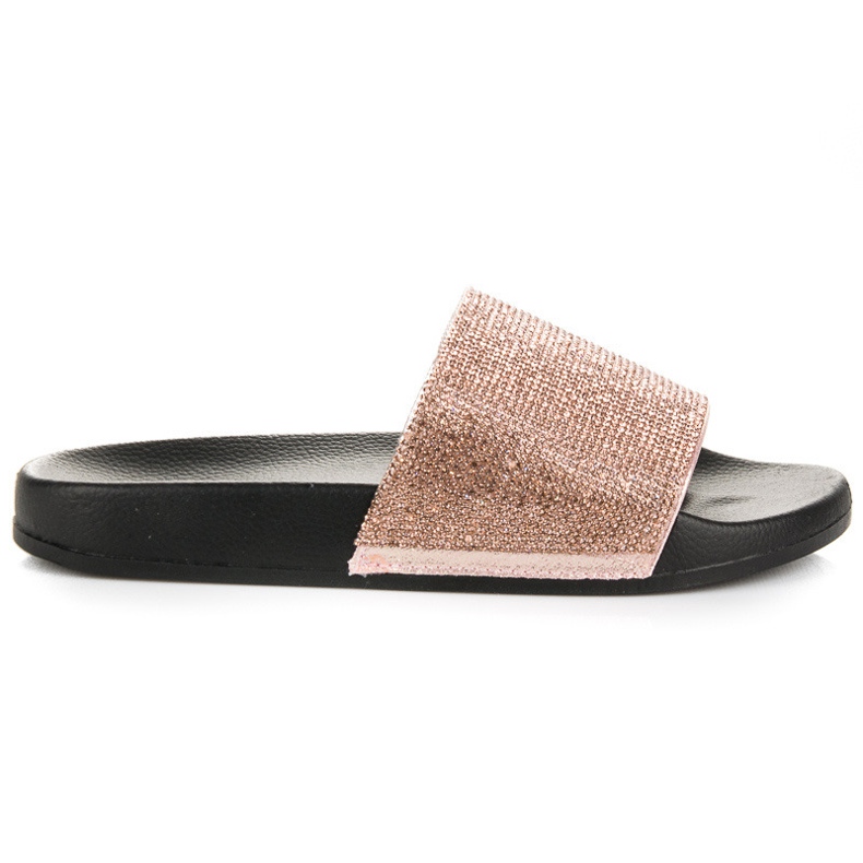 Klapki z kryształkami różowe