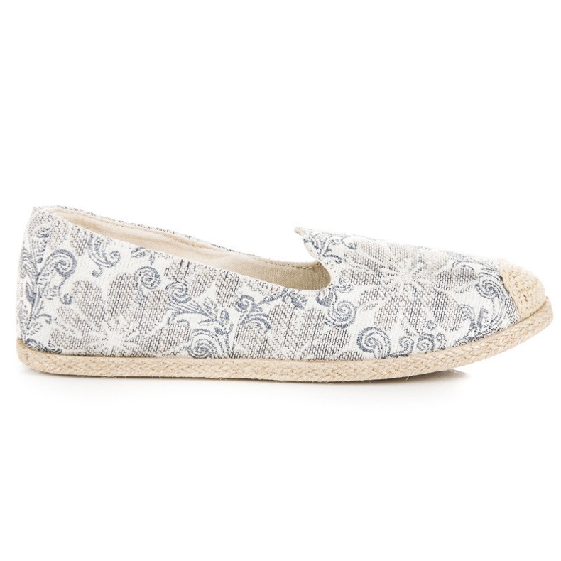 Espadryle w kwiaty szare