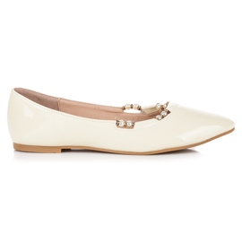 Lakierowane baleriny w szpic vices żółte