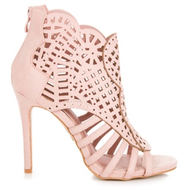 Seastar Ażurowe Sandały Na Suwak różowe