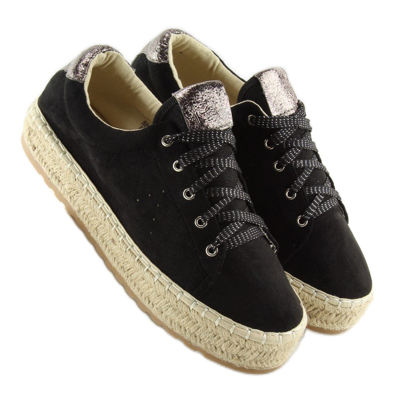 Trampki espadryle czarne BB01P Black