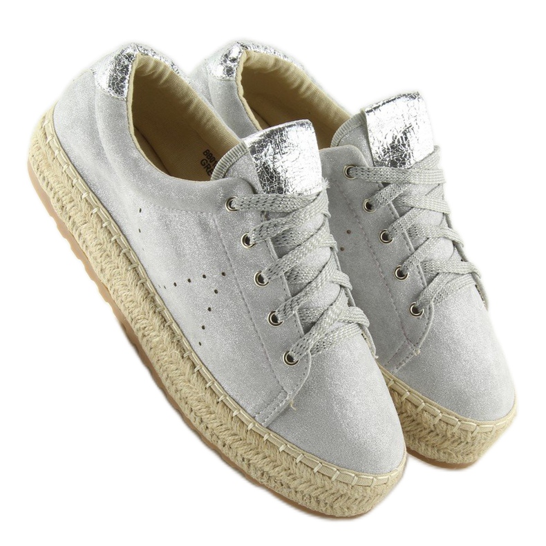 Trampki espadryle szare BB01P Silvergrey