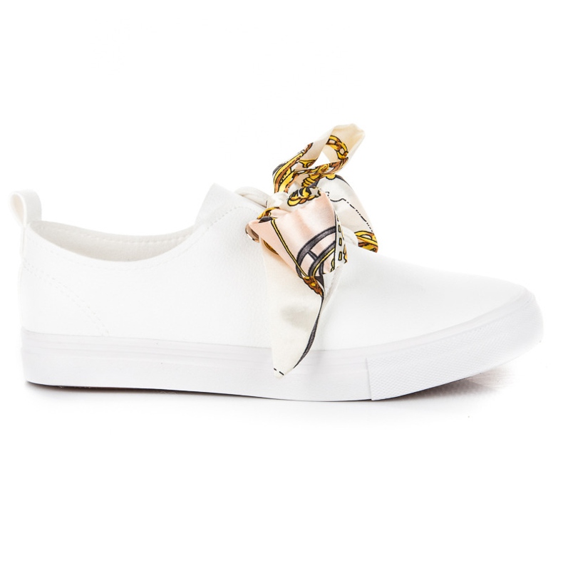 Seastar Stylowe Trampki Wiązane Wstążką białe