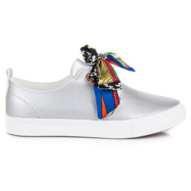 Seastar Stylowe Trampki Wiązane Wstążką szare