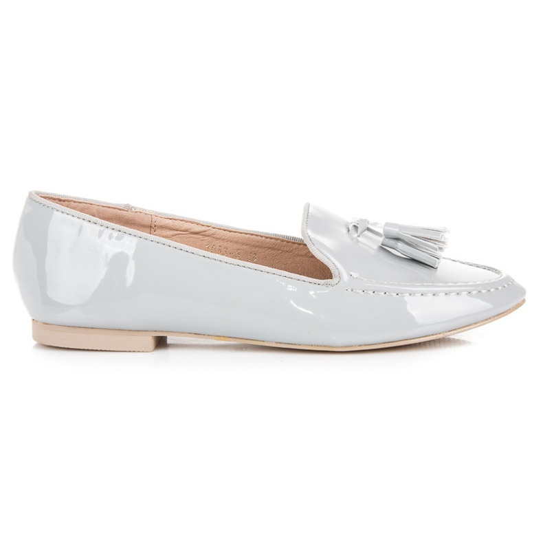 Lakierowane mokasyny vices szare