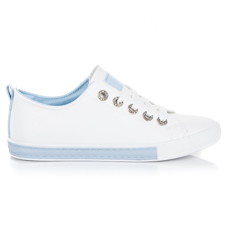 Wiązane Trampki białe