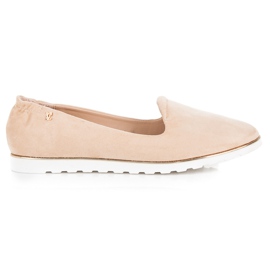 Wsuwane zamszowe baleriny vices brązowe