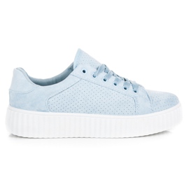 Seastar Zamszowe trampki na platformie niebieskie