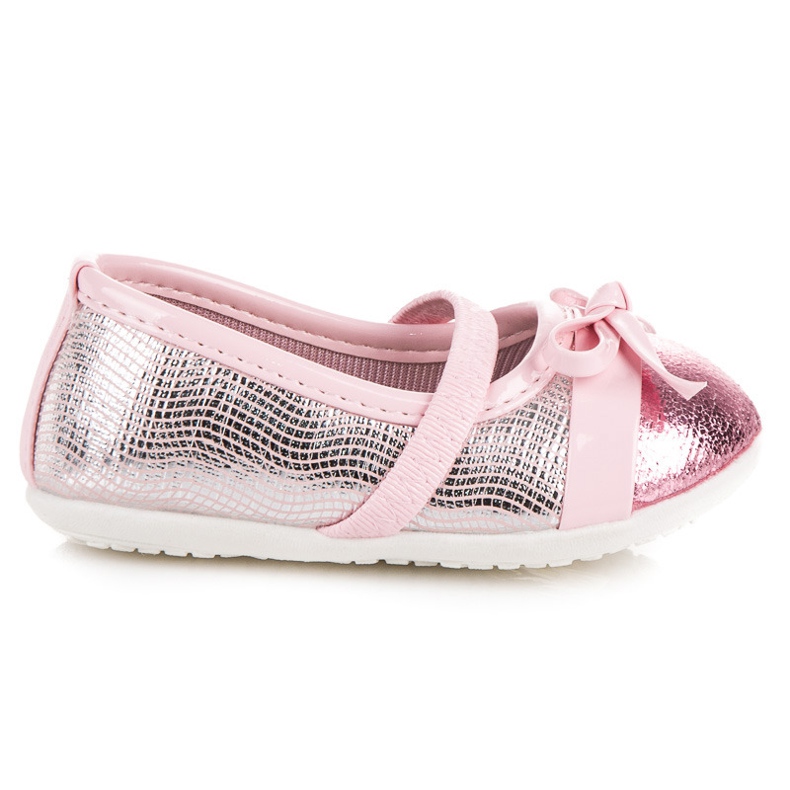 Balerinki na gumkę różowe