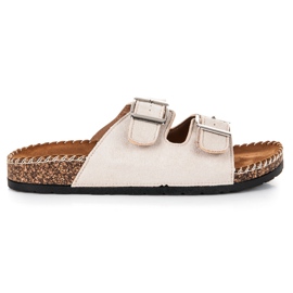 Seastar Zamszowe klapki ze sprzączkami brązowe