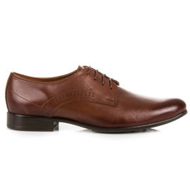 Półbuty męskie ze zdobieniami lucca brązowe