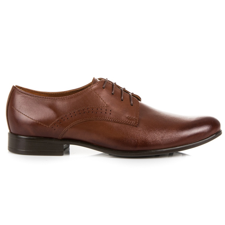 Półbuty męskie ze zdobieniami lucca brązowe