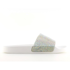 Klapki gumowe z cyrkoniami białe S20 white
