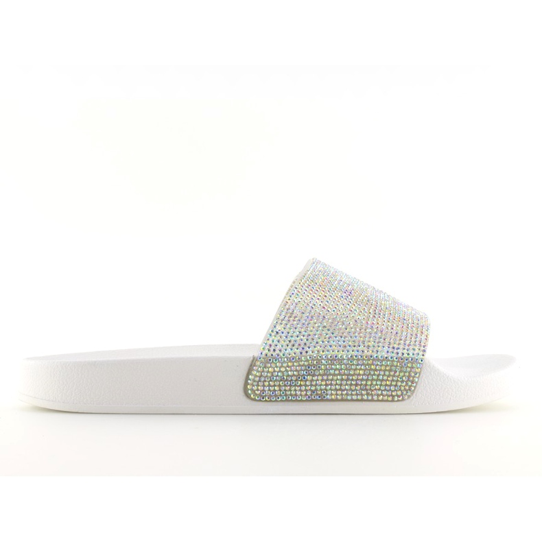 Klapki gumowe z cyrkoniami białe S20 white