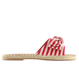 Klapki espadryle czerwone LL-133P Red