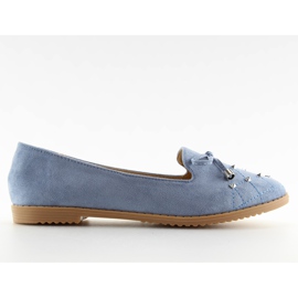 Mokasyny lordsy niebieskie 2568 blue