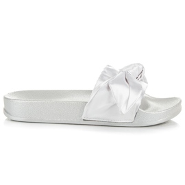 Via Giulia  Białe Klapki Z Kokardą