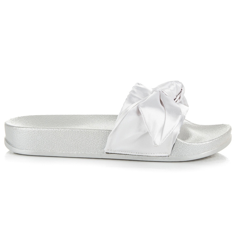 Via Giulia  Białe Klapki Z Kokardą