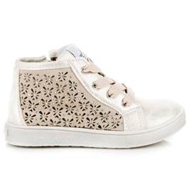 American Club Ażurowe trampki na suwak american żółte