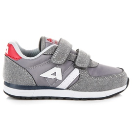 American Club Zamszowe Trampki Na Rzep American szare