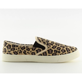 Slip-on miękkie tkanina 7TX-TJ85392 leopard brązowe