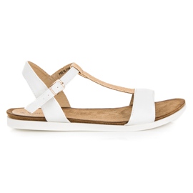 Płaskie sandały vinceza białe