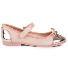 American Club Baleriny z lakierowanym noskiem american różowe