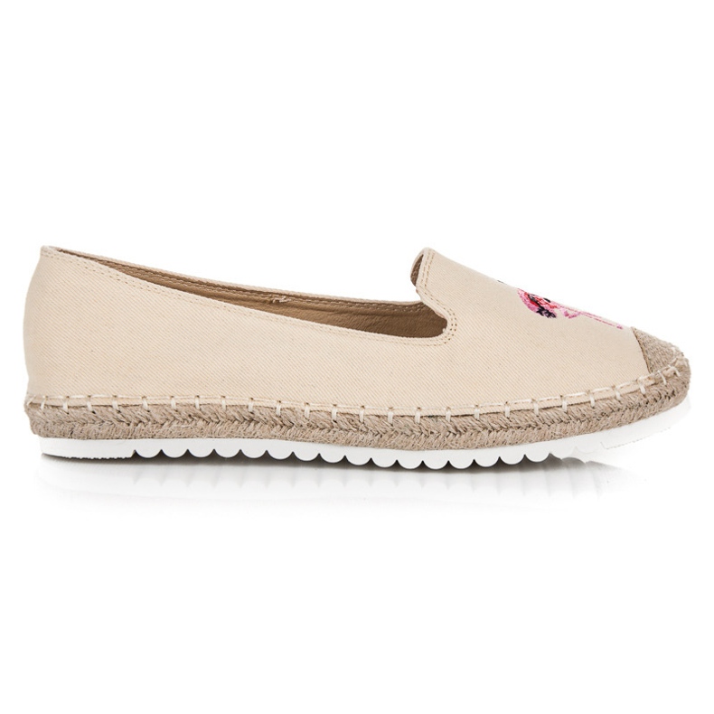 Bestelle Espadryle z flamingiem brązowe