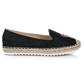 Bestelle Espadryle z flamingiem czarne
