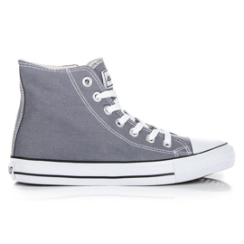 Wiązane trampki nad kostkę szare