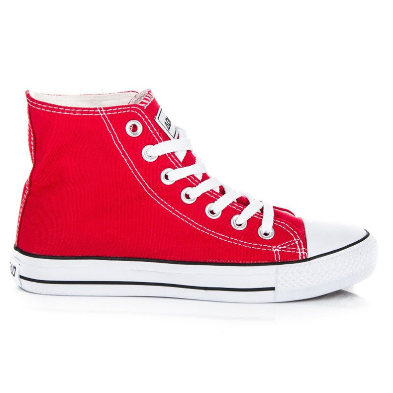 Wiązane Trampki Nad Kostkę czerwone