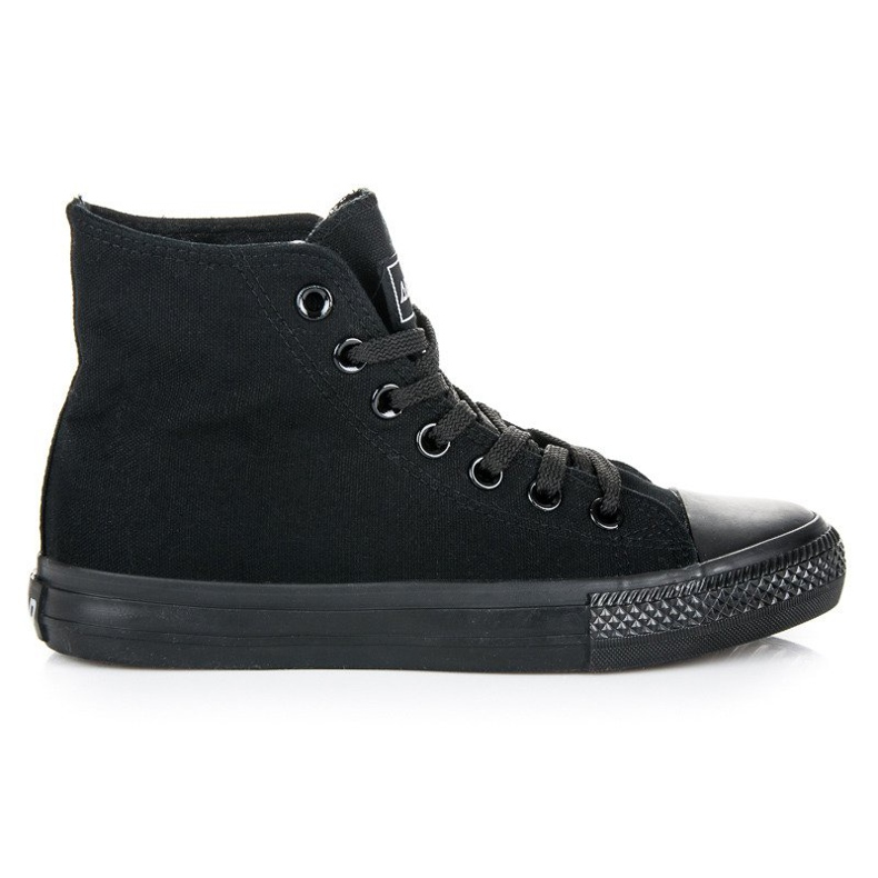 Wiązane trampki nad kostkę czarne