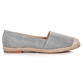 Bestelle Espadryle Z Brokatem szare